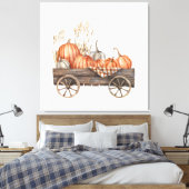 Vintager Pumpkin Cart Leinwanddruck (Insitu (Schlafzimmer))