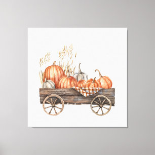 Vintager Pumpkin Cart Leinwanddruck