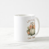 Vintager Pumpkin-Danke Kaffeetasse (VorderseiteRechts)