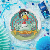 Vintager Pumpkin Erntedank Kunst, Dichtung und Mus Pappteller (Party)