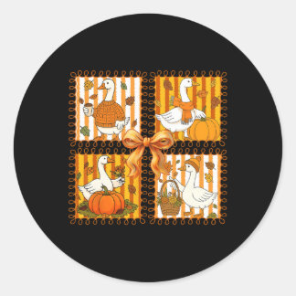 Vintager Pumpkin Latte Albern Gänse Coquette Bow T Runder Aufkleber