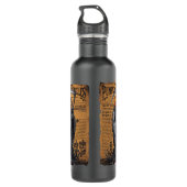 Vintager Pumpkin Newspaper Pumpkin Man mit Scythe Edelstahlflasche (Rückseite)