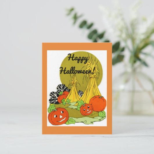 Vintager Pumpkin-Patch Postkarte (Stehend Vorderseite)