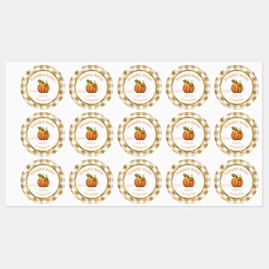 Vintager Pumpknopf Personalisiertes Canning Etiketten (Blatt)
