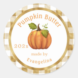Vintager Pumpknopf Personalisiertes Canning Runder Aufkleber