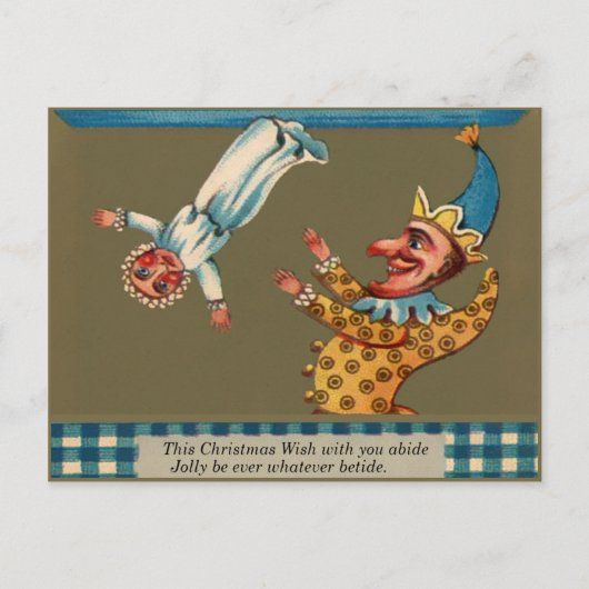 Vintager Punch und Judy Christmas Postkarte (Vorderseite)