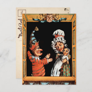 Vintager Punch und Judy Show Postcard Postkarte