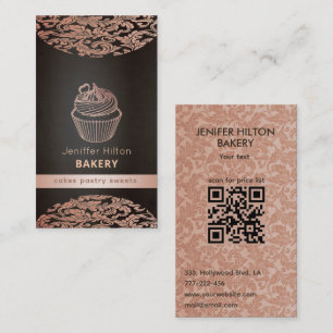 Vintager QR-Code für , elegantes Kuchenbacken Visitenkarte