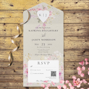 Vintager QR-Code für weichhaarige Haut All In One Einladung