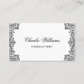 Vintager QR-Code Schwarz-weiß antikes Skript Visitenkarte (Vorderseite)