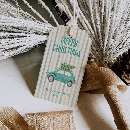 Vintager Quark Green Frory Car Tree Geschenkanhänger