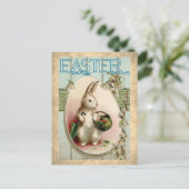 Vintager Rabbit - Osterbilderausstellung Postkarte (Stehend Vorderseite)