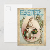 Vintager Rabbit - Osterbilderausstellung Postkarte (Vorne/Hinten)