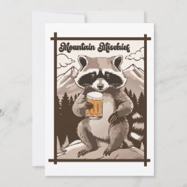 Vintager Raccoon Berg Mischief Außenbezirke Einladung