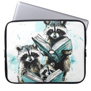 Vintager Raccoon Readers Club Laptopschutzhülle