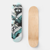 Vintager Raccoon Readers Club Skateboard (Vorderseite)
