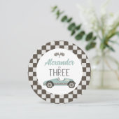 Vintager Race-Car Geburtstagslaster Einladung (Stehend Vorderseite)