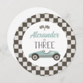 Vintager Race-Car Geburtstagslaster Einladung (Vorne/Hinten)