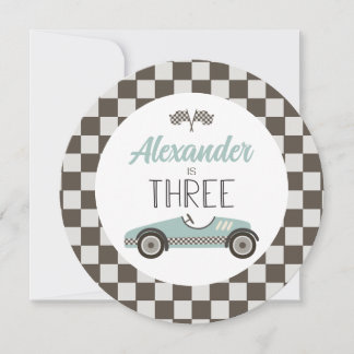 Vintager Race-Car Geburtstagslaster Einladung