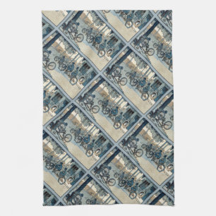 Vintager radfahrender Druck Handtuch