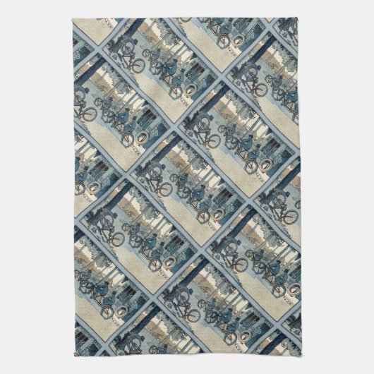 Vintager radfahrender Druck Handtuch (Vertikal)