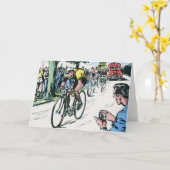 Vintager radfahrendruck karte (Gelbe Blume)