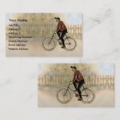 Vintager Radfahrer im Land Visitenkarte (Vorne/Hinten)