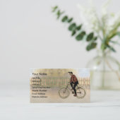 Vintager Radfahrer im Land Visitenkarte (Stehend Vorderseite)