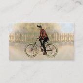 Vintager Radfahrer im Land Visitenkarte (Rückseite)