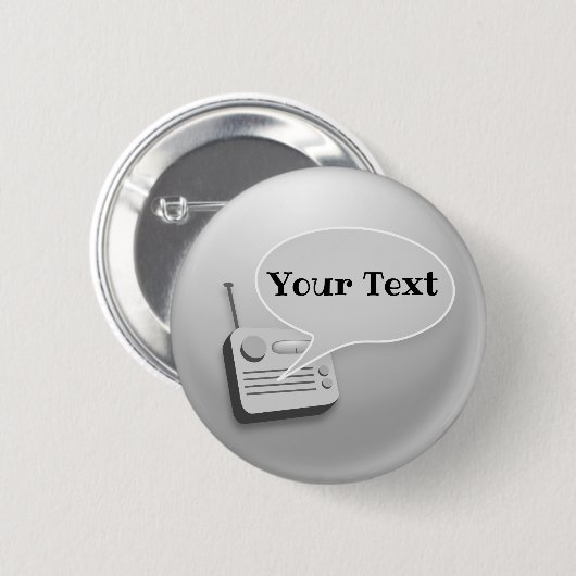 Vintager Radiovortrag Button (Vorne & Hinten)