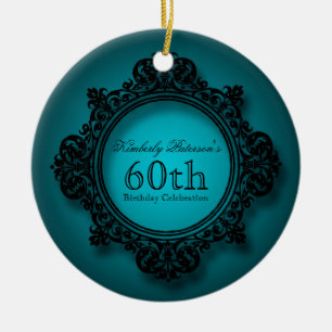 Vintager Rahmen 60. Geburtstag Personalisierte Orn Keramik Ornament
