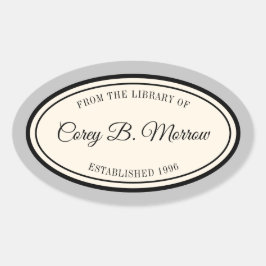 Vintager Rahmen "Aus der Bibliothek" Oval Buchzeic Ovaler Aufkleber