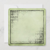Vintager Rahmen aus grün und schwarz Einladung (Rückseite)