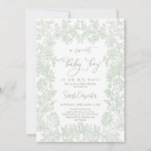 Vintager Rahmen Babyduschmaschine Einladung (Vorderseite)