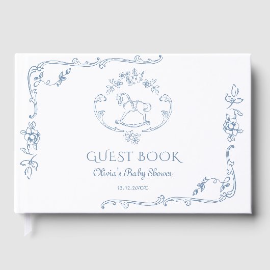 Vintager Rahmen Chinoiserie Babydusche Gästebuch (Vorderseite)
