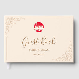 Vintager Rahmen Doppelglückssehen Gästebuch