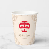 Vintager Rahmen Doppelglückssehen Pappbecher (Rückseite)