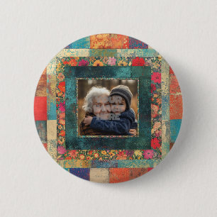 Vintager Rahmen für die Blumenbearbeitung in Ihren Button