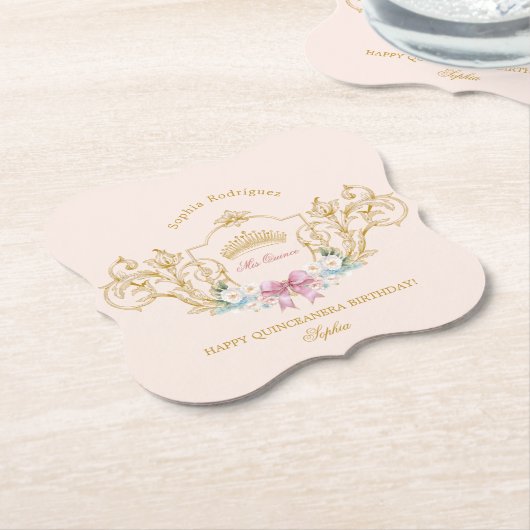 Vintager Rahmen für die Quinceanera-Klasse Untersetzer (angewinkelt)