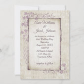 Vintager Rahmen für Hochzeiten Einladung (Vorderseite)