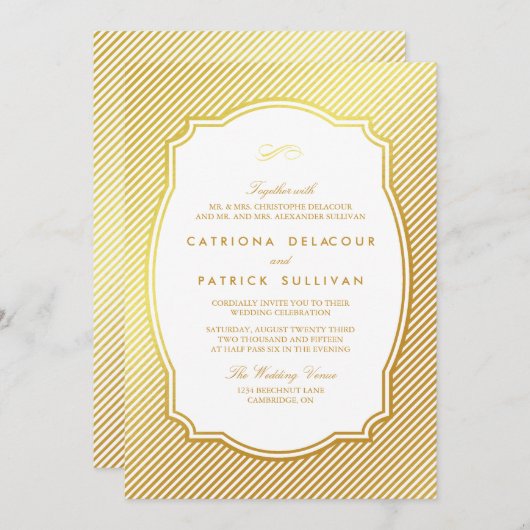 Vintager Rahmen für Hochzeitsfeiern Einladung (Vorne/Hinten)