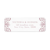 Vintager Rahmen in Rosa, elegant Rücksendeadresse (Vorne)