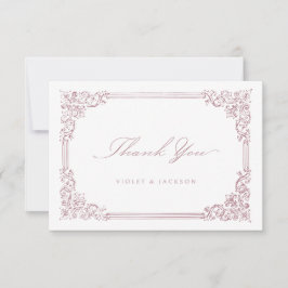 Vintager Rahmen in rosa, rosa, elegant Dankeskarte