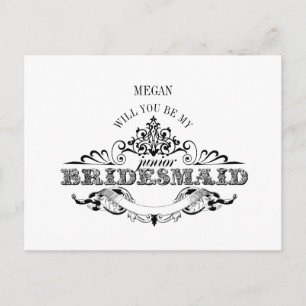 Vintager Rahmen ist meine Junior Bridesmaid Card Einladungspostkarte