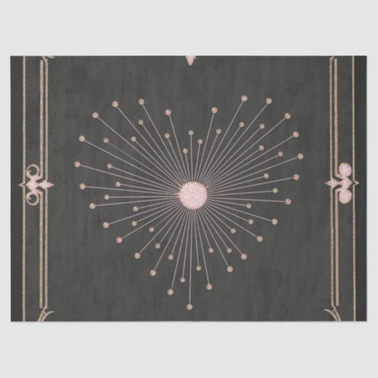 Vintager Rahmen mit aufwändigen Blumendesigns Seidenpapier (Vorderseite)