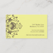 Vintager Rahmen-nennende Karte im Gelb und in (Rückseite)