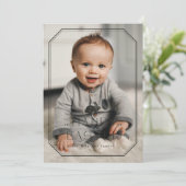 Vintager Rahmen Ostern Fotokarte - Schwarz Save The Date (Stehend Vorderseite)