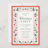 Vintager Rahmen Rot Feiertagskarte (Vorderseite)