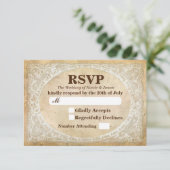 Vintager Rahmen Rustikale romantische Hochzeit RSV RSVP Karte (Stehend Vorderseite)