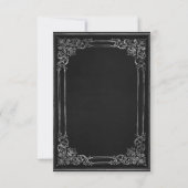 Vintager Rahmen Schwarz-Silber-Hochzeit RSVP Karte (Rückseite)